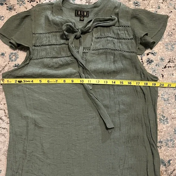 OLM Sage Green Flutter Sleeve Blouse - Picture 6 of 13